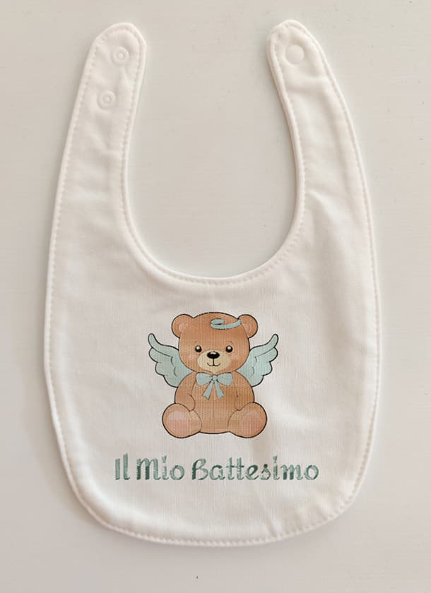 Bavaglino Battesimo Teddy Bear Angelo